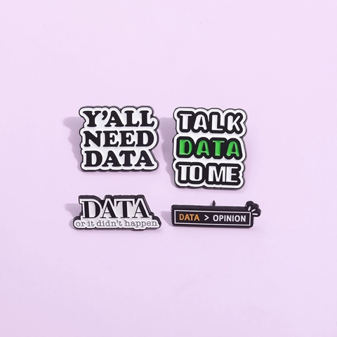 Lustiges Datenwissenschaft Emaille Pin Set Legierung Brosche Geek Slogan Talk Data To Me Revers Abzeichen Für Kleidung Rucksack Dekor Geschenk