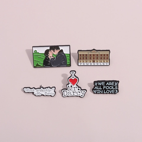 Pride And Prejudice Enamel Pin Literary Mr Darcy Pemberley Quotes Brooches For Backpack Clothes Jackets Literary Gift For Women Men