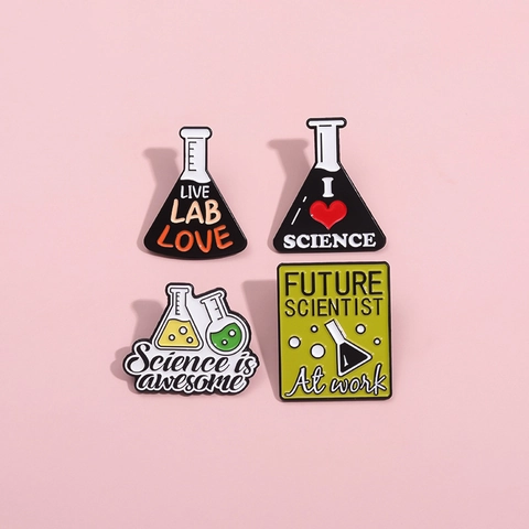 Spilla Smaltata a Tema Laboratorio Scientifico in Lega Beuta Chimica Spilla con Slogan Science Is Awesome per Vestiti di Studenti Insegnanti Zaino Distintivo