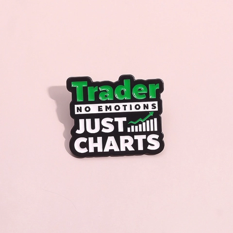 Cartoon Alloy Enamel Brooch Pin Funny English Slogan Metal Badge Trading Stock Market Motif Jewelry Gift For Bags Clothes