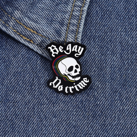 Kreativer Schädel Emaillestift Regenbogen LGBT Stolz Abzeichen Mode Metall Brosche Reversstift Für Jacke Rucksack Kleidung Zubehör