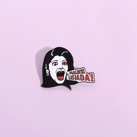 Spilla in Smalto Maldita Lisiada Spilla in Lega per Donna Uomo Personaggio dei Cartoni Animati Divertente Distintivo da Risvolto Gioielli Cultura Pop