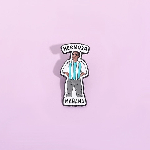 Broche de Aleación Esmaltada Hermosa Manana Personaje de Dibujos Animados Meme de Actor Badge para Ropa Bolso Joyería Accesorios