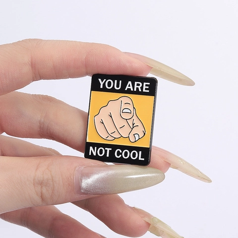 Cartoon Slogan Geste Metall Emaille Pin Abzeichen Legierung Lackiert Brosche Persönlichkeit Englisch Zitat Schmuck Für Kleidung Taschen