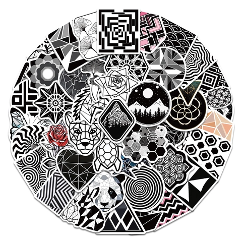 Wasserdichte Geometrische Graffiti Aufkleber Für Laptop Koffer Skateboard PVC Mattfolie Kunst Deko Aufkleber DIY Dekoration