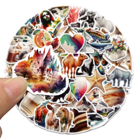 Vintage Illustration Cartoon Stickers For Laptop Luggage Waterproof PVC Decorative Decals For Scrapbooking Phone Case