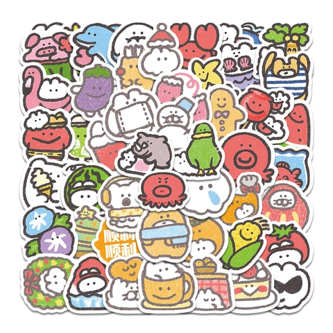 Süße Cartoon Handgezeichnete Wasserdichte Aufkleber Für Scrapbooking Dekorative PVC Aufkleber Für Laptop Koffer Schreibwaren Kinder