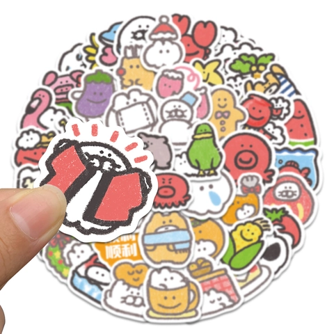 Süße Cartoon Handgezeichnete Wasserdichte Aufkleber Für Scrapbooking Dekorative PVC Aufkleber Für Laptop Koffer Schreibwaren Kinder