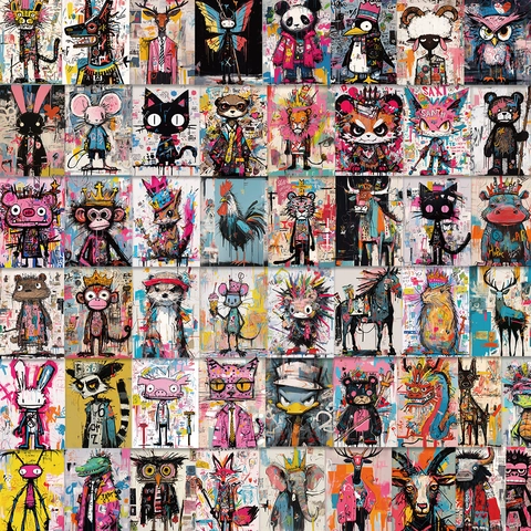 Pegatinas de Graffiti Street Art para Portátil Equipaje PVC Impermeable Animales DIY Decorativas Estéticas Juego