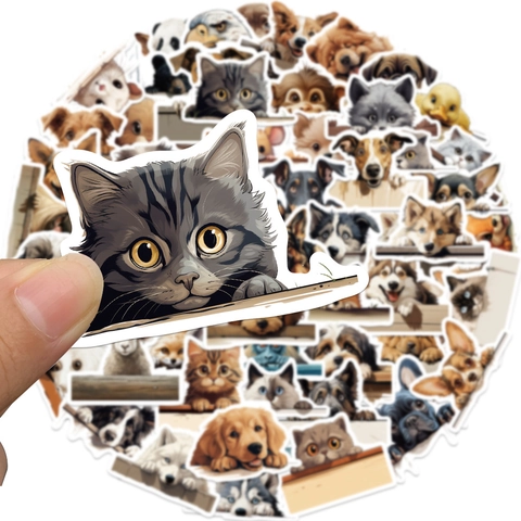 Wasserdichte Tier Avatar Aufkleber Süße PVC Katze Hund Panda Decals Für DIY Handyhülle Laptop Scrapbooking Dekoration
