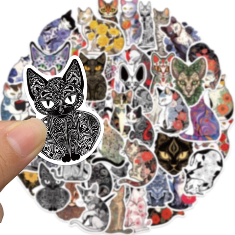 Japanse Stijl Schattige Kat Stickers Waterdicht PVC Kunst Decals Voor Waterbeker Laptop Skateboard Journaling Decor Cadeau