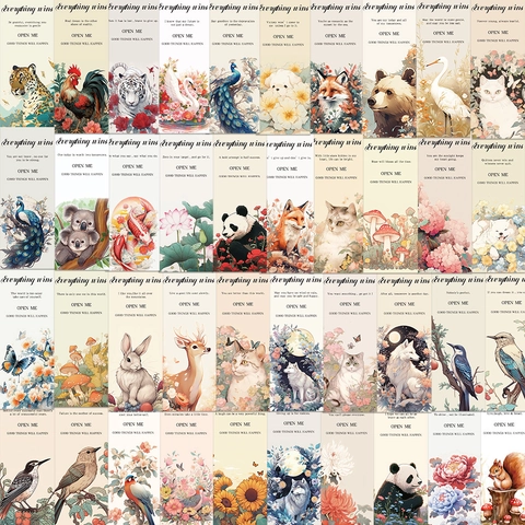 Creativi Adesivi Illustrazione Animali Naturali Per Scrapbooking DIY Diario Decorativo PVC Opaco Etichette Con Panda Volpe