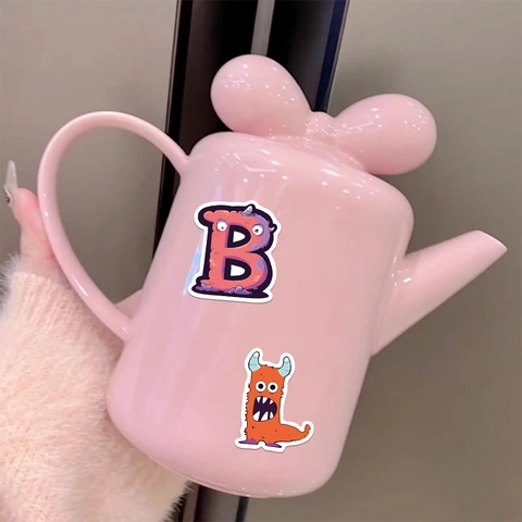 Cartoon Monster Alphabet Stickers Waterproof PVC Decals For Laptop Water Bottle Helmet Decoration For Kids Teens DIY