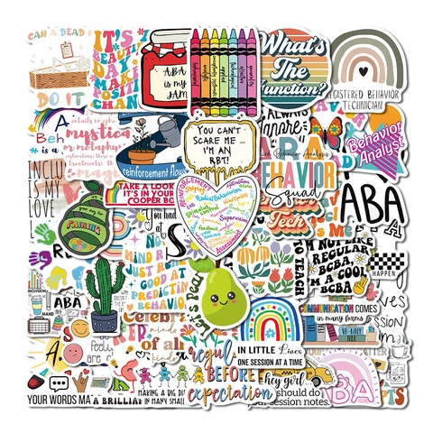 Autocollants Imperméables Analyse Appliquée Du Comportement ABA Décalcomanies Mat En PVC Citations Motivationnelles Pour Ordinateur Portable Gourde Téléphone