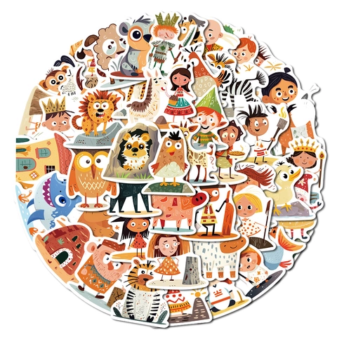Adesivi Impermeabili Graffiti Animali Uomo Delle Caverne Cartoon Per Laptop Bottiglia D'acqua Valigia Chitarra Telefono Scrapbooking Decalcomanie