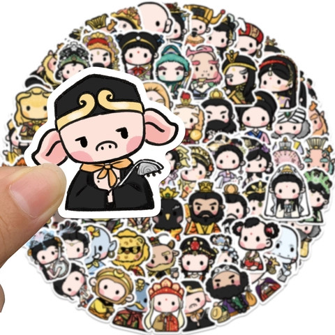 Lot Autocollants Chibi La Pérégrination Vers L'Ouest Dessin Animé Imperméable PVC Décalcomanies Décoratives pour Bagages Laptop