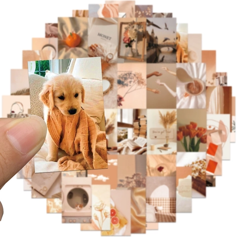 Adesivi in PVC Estetici Toni Caldi Scrapbooking DIY Journal Custodia Telefono Decorazione Decalcomanie Arte Giapponese Per Studenti