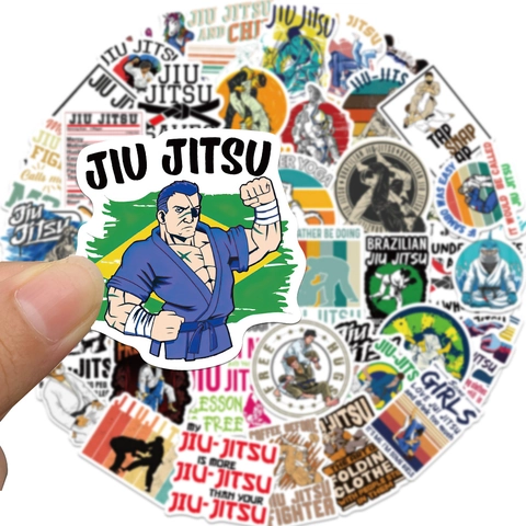Adesivi Graffiti Jiu Jitsu Impermeabili in PVC Opaco BJJ Arti Marziali Decalcomanie per Laptop Bagaglio Moto Bottiglia d'Acqua