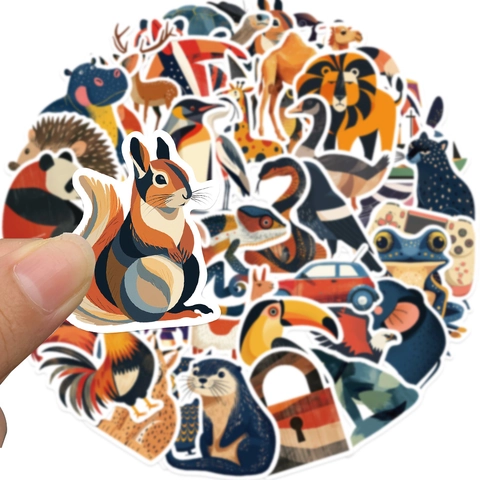 Simpatici Adesivi per Illustrazioni d'Arte di Animali del Fumetto per Laptop Bagaglio Taccuino Adesivi Decorativi Decalcomanie Impermeabili per Bambini Adulti