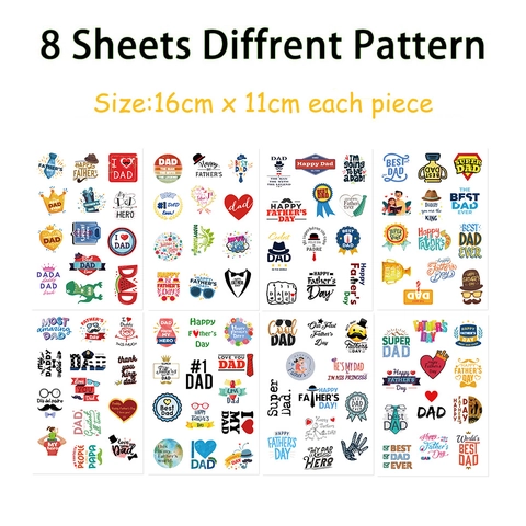 Autocollants de Fête des Pères en PVC Imperméable pour Ordinateur Bouteille d'Eau Stickers Décoratifs Cadeau Papa