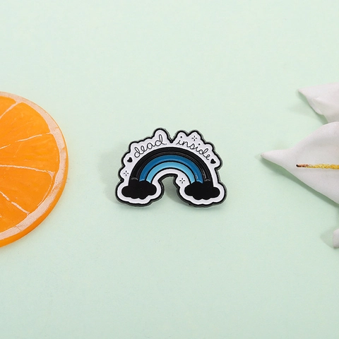 Cartoon Rainbow Dead Inside Enamel Pin Zinc Alloy Brooch Badge For Backpack Clothing Accessory Gift For Men Women