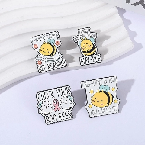 Cartoon Honigbiene Emaille Pin Kreative Lustige Biene Brosche Legierung Emaille Metall Abzeichen Schmuck Für Rucksack Kleidung Geschenk