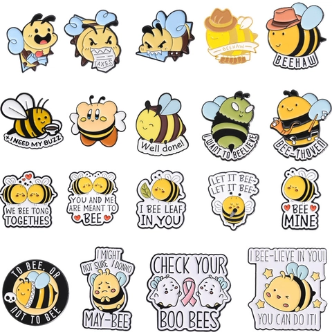 Cartoon Honigbiene Emaille Pin Kreative Lustige Biene Brosche Legierung Emaille Metall Abzeichen Schmuck Für Rucksack Kleidung Geschenk