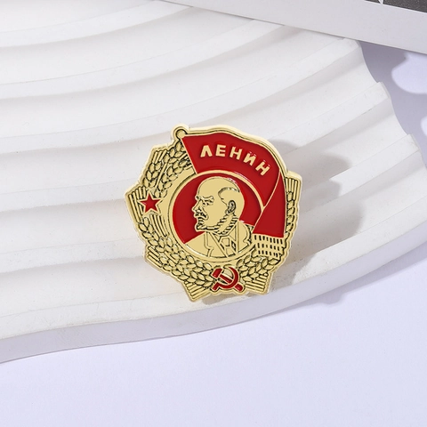 Sovjet-Unie Leider Lenin Herdenkingsspeld Badge Retro USSR Rode Ster Emaille Broche Zinklegering Eremedaille Souvenir