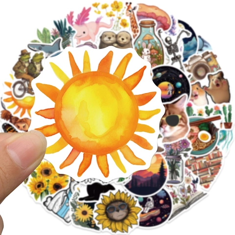 50 Pezzi Simpatici Adesivi in PVC Impermeabili a Cartoni Animati Decalcomanie in Vinile Per Borraccia Laptop Bagagli Fai da Te Per Bambini