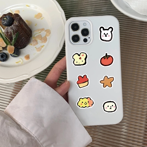 Simpatici Adesivi in PVC Impermeabili con Animali e Cibo per Scrapbooking Diario Laptop Cover Telefono Decalcomanie Decorative DIY