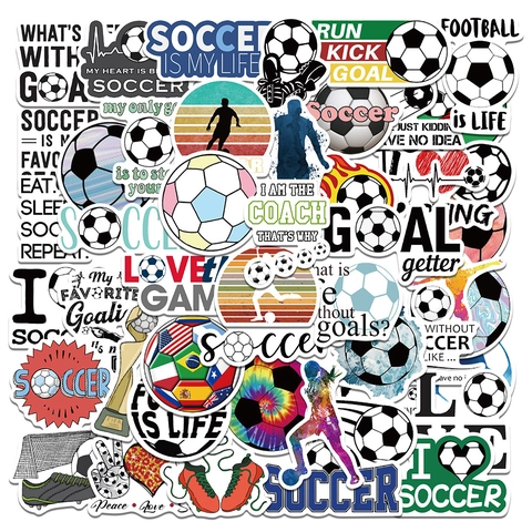 Autocollants Graffiti Football Imperméable PVC Silhouette Athlète Goal Decals Pour Ordinateur Portable Gourde Fans Fête Décoration