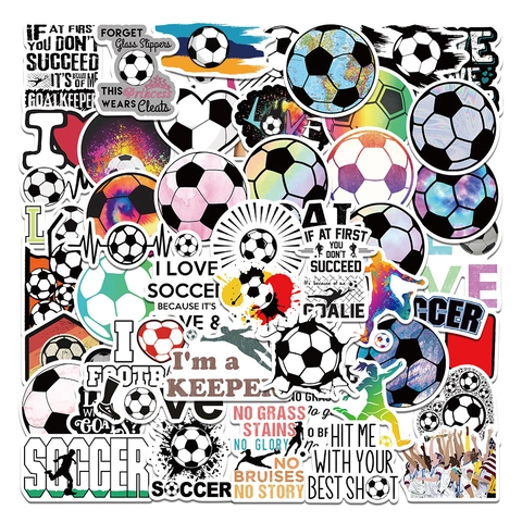 Autocollants Graffiti Football Imperméable PVC Silhouette Athlète Goal Decals Pour Ordinateur Portable Gourde Fans Fête Décoration