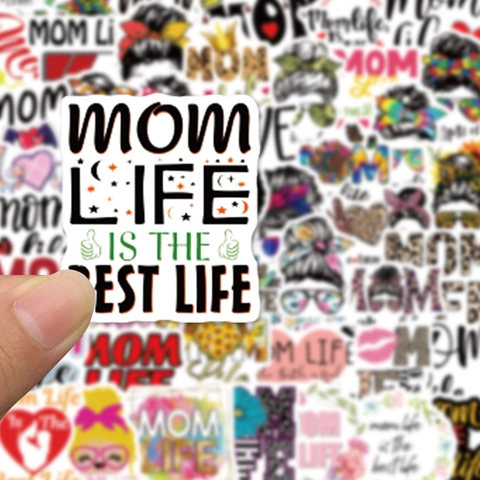 Mom Life Aufkleber Wasserdichte PVC Vinyl Cartoon Decals Für Laptop Wasserflasche Skateboard DIY Scrapbooking Deko Damen