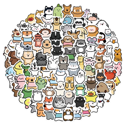 Süße Cartoon Tier Mädchen Aufkleber PVC Wasserdichte Decals Für Scrapbooking Handyhülle Tablet Helm Dekoration DIY Journal