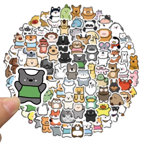 Süße Cartoon Tier Mädchen Aufkleber PVC Wasserdichte Decals Für Scrapbooking Handyhülle Tablet Helm Dekoration DIY Journal