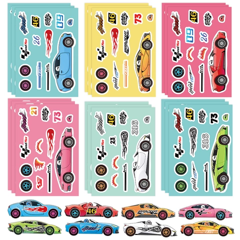 Adesivi Auto da Corsa Impermeabile PVC DIY Decalcomanie Per Laptop Valigia Custodia Telefono Decorazione Cartone Animato Sport