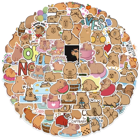 100 Stück Cartoon Wasserschwein Aufkleber Wasserdicht PVC Graffiti Decals Für Koffer Laptop Gitarre Wasserbecher DIY Deko