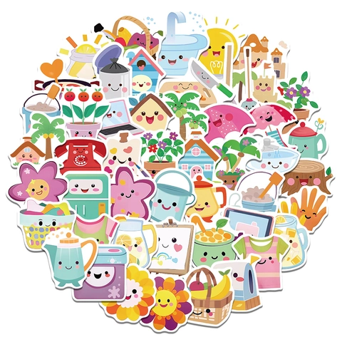 Adesivi in PVC Impermeabili Cartoni Animati Simpatici Adesivi Kawaii per Laptop Bottiglia d'Acqua Diario Scrapbooking Fai da Te