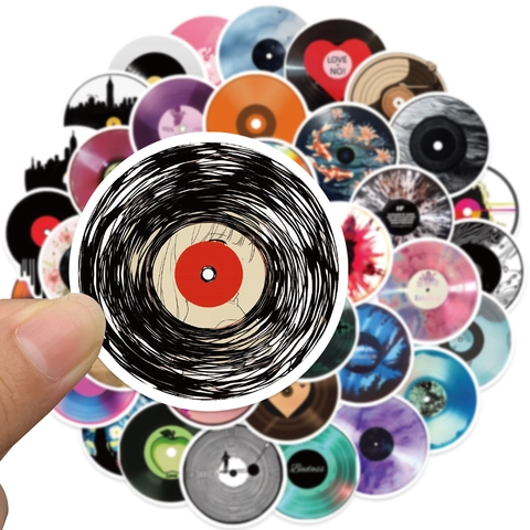 Retro Vinyl Record Graffiti Stickers Waterproof PVC Matte Decorative Decals For Laptop Luggage Guitar Skateboard Stickers