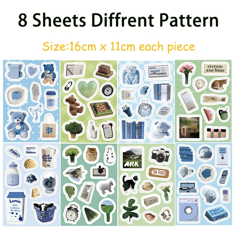 Koreanische Vintage Cartoon Aufkleber Wasserdichte PVC Dekorative Aufkleber Für Tagebuch Scrapbooking Handyhülle Koffer Laptop DIY Sticker