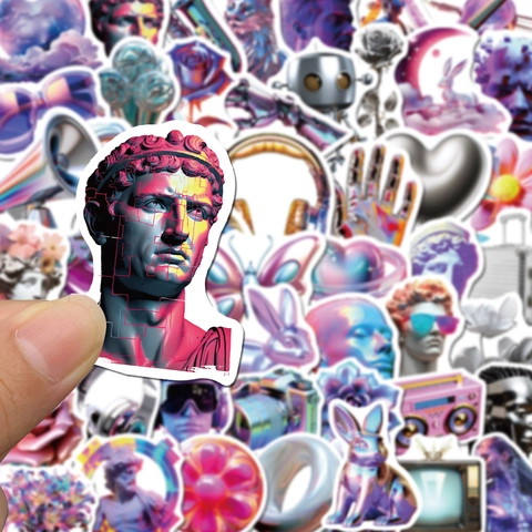 Autocollants d'Art Vaporwave Esthétique Rétro Cyberpunk Décalcomanies Vinyle Étanche PVC Étiquette Décorative pour Ordinateur