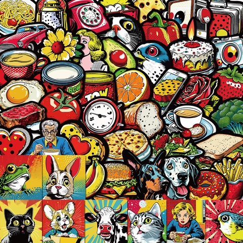 Autocollants Pop Art Étanches Graffiti Rétro Américain Décalcomanies pour Ordinateur Bagages Guitare Auto Dessin Animé PVC