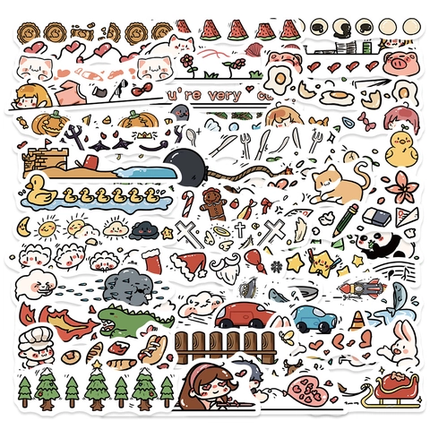 Süße Cartoon Scrapbooking Aufkleber Wasserdicht PVC Dekorative DIY Handyhülle Laptop Tagebuch Journal Material Aufkleber Set