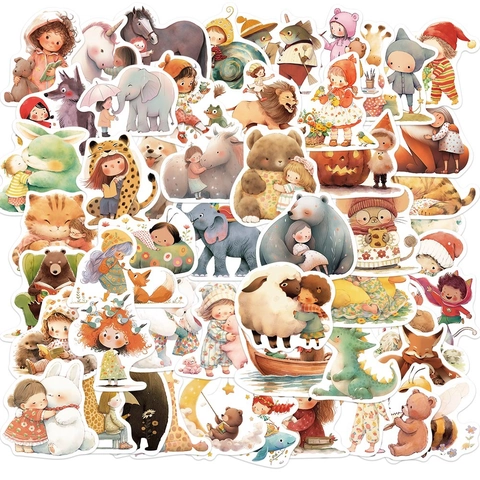 Creativi Adesivi Illustrazione Animali Fiabeschi Per Scrapbooking DIY Cover Telefono PVC Impermeabili Adesivi Decorativi Per Manuale