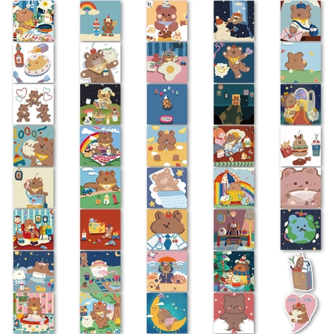40Pcs Cute Cartoon Gummy Bear Stickers Pack Waterproof PVC DIY Scrapbooking Stationery Stickers For Laptop Phone Case Decor