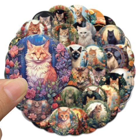 Vintage Realistische Katze Aufkleber Für Laptop Skateboard Wasserdicht PVC Matte Folie Scrapbooking DIY Deko Grafik Decals