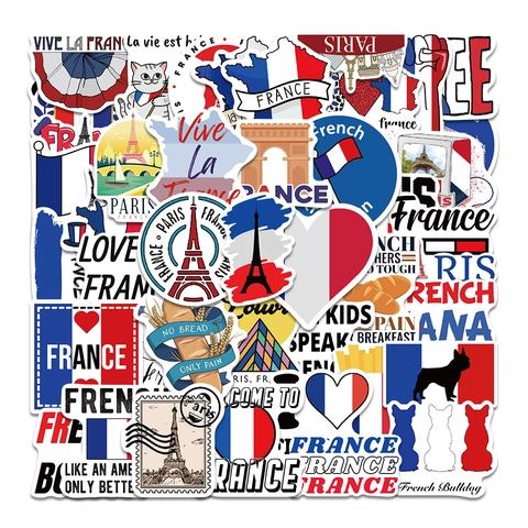 France Travel Theme Stickers Waterproof PVC Decals For Suitcase Laptop Phone Scrapbooking Paris Eiffel Tower Art