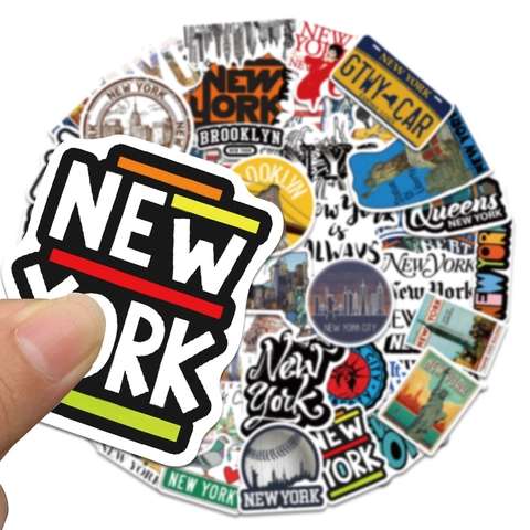 New York City Landmark Waterproof PVC Stickers For Suitcase Laptop Skateboard DIY Decorative Vinyl Decals NYC Theme Decor