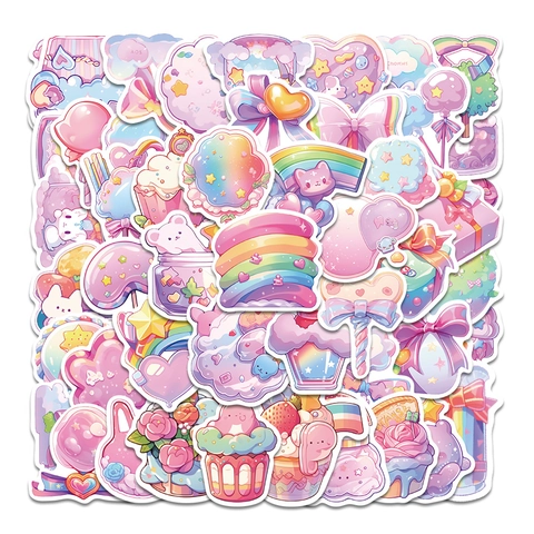 Kawaii Cartone Animato Caramelle Dessert Adesivi Impermeabile PVC Graffiti Decalcomanie Per Laptop Valigia Bottiglia D'Acqua Scrapbooking Decorazione