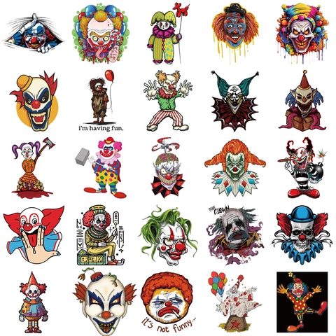 Horror Clown Graffiti Wasserdichte Vinyl Aufkleber Für Laptop Skateboard Gepäck Handyhülle Gitarre DIY Deko Sticker